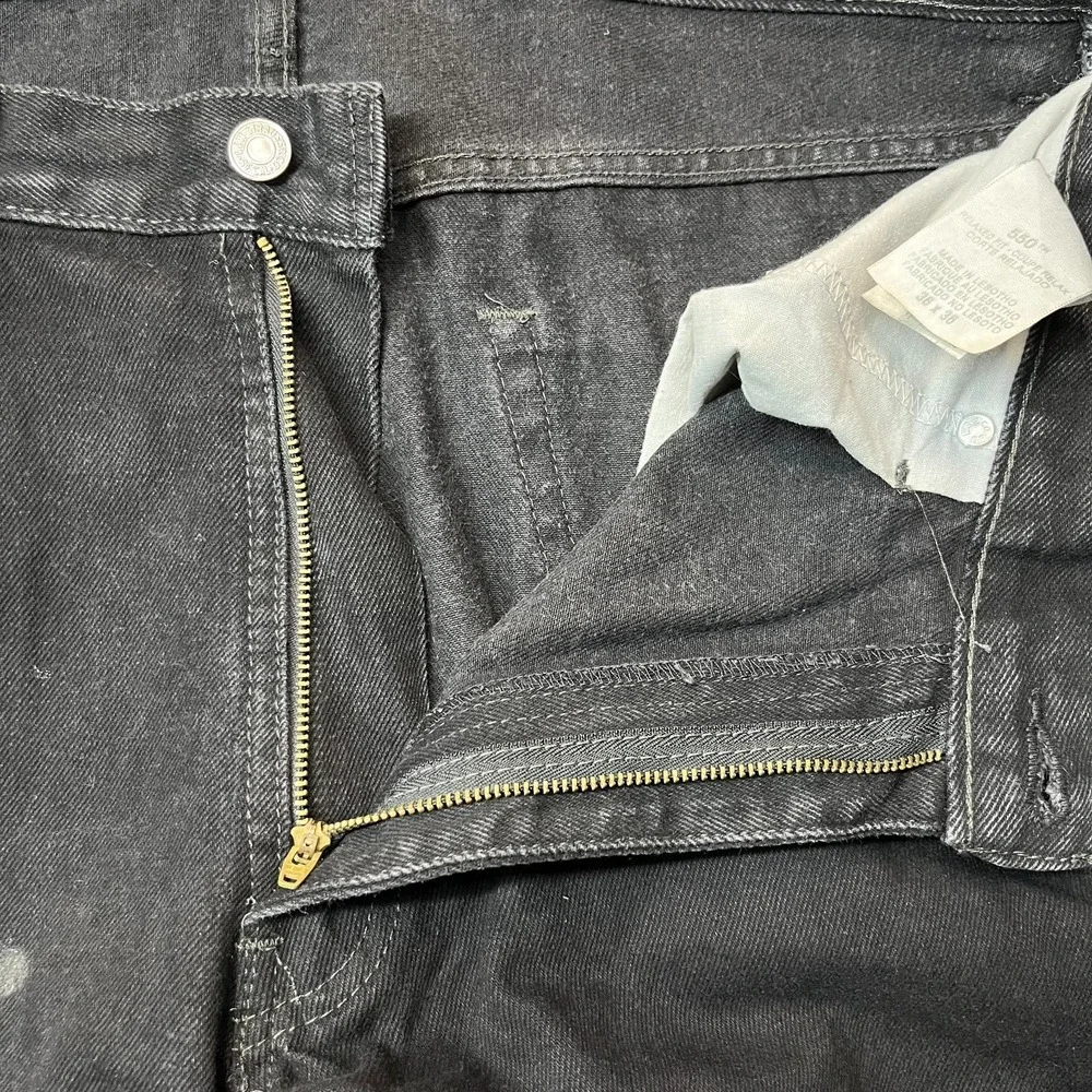 Levi's 550 Relaxed Fit Jeans Mens Black Denim Classic Straight Zip Fly - 36X28.5